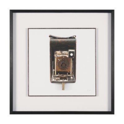 16015 - Vintage Camera by Deborah Revell Hand Embelished Framed Art Print Matted under Glass