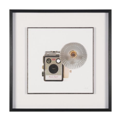 16016 - Flash Bulb Camera by Deborah Revell Hand Embelished Framed Art Print Matted under Glass