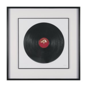 Record by Deborah Revell Hand Embelished Framed Art Print Matted under Glass