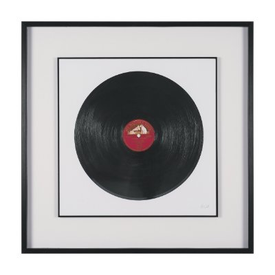 16018 - Record by Deborah Revell Hand Embelished Framed Art Print Matted under Glass