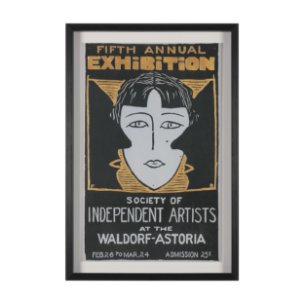 Ephemera Independent by The Vintage Collection Hand Embelished Text Frame Artwork Matted under Glass