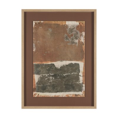 16036 - Textural Echo - Rust by Kristine Hegre Hand Embelished Textured Framed Artwork Matted under Glass