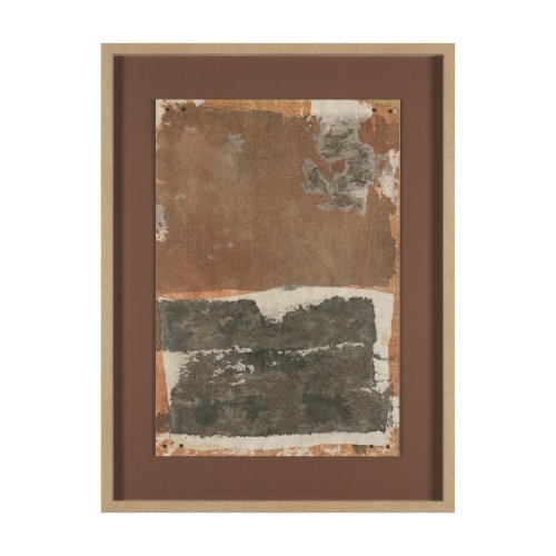 16036 - Textural Echo - Rust by Kristine Hegre Hand Embelished Textured Framed Artwork Matted under Glass
