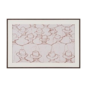 Hats by Mercana Studio Hand Embelished Framed Artwork Matted under Glass