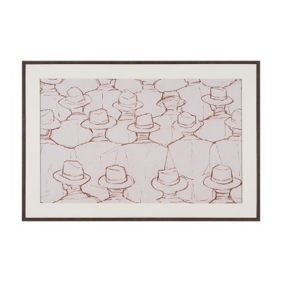 16037 - Hats by Mercana Studio Hand Embelished Framed Artwork Matted under Glass