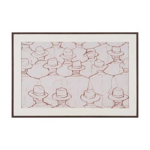 16037 - Hats by Mercana Studio Hand Embelished Framed Artwork Matted under Glass