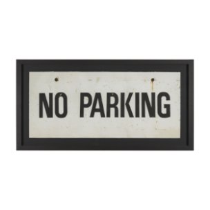 No Parking LG by Mercana Studio Hand Embelished Textured Framed Artwork Matted under Glass