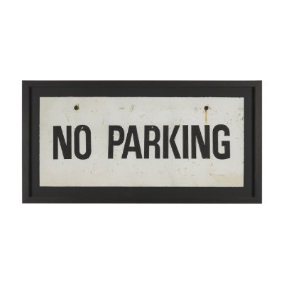 16041 - No Parking LG by Mercana Studio Hand Embelished Textured Framed Artwork Matted under Glass