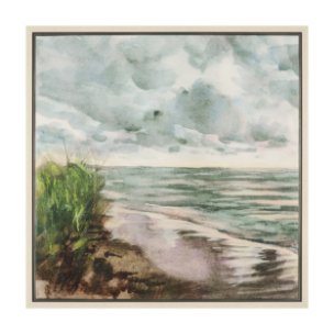 Beach View I by Mercana Studio Hand-Embellished Textured Framed Canvas Artwork