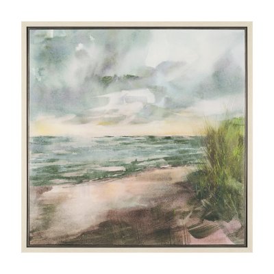 102742-FL - Beach View II by Mercana Studio Hand-Embellished Textured Framed Canvas Artwork