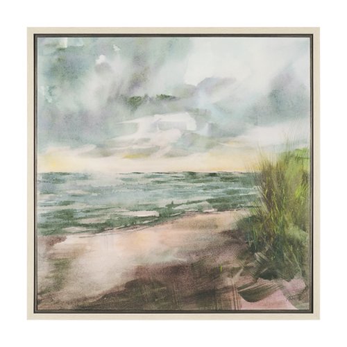 102742-FL - Beach View II by Mercana Studio Hand-Embellished Textured Framed Canvas Artwork