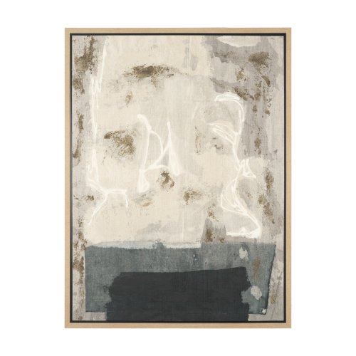 102749-FL - Textural Echo - Ash by Kristine Hegre Hand-Embellished Textured Framed Canvas Artwork