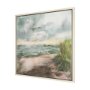 102742-FL - Beach View II by Mercana Studio Hand-Embellished Textured Framed Canvas Artwork
