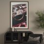 16039 - Vintage Car by Magda Izzard Textured Framed Art Print Matted under Glass