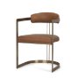 50413V - Hollyfield I Brown Leather Seat Gold Iron Frame Dining Chair