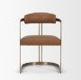 50413V - Hollyfield I Brown Leather Seat Gold Iron Frame Dining Chair