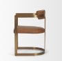 50413V - Hollyfield I Brown Leather Seat Gold Iron Frame Dining Chair