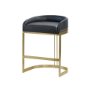 67079V - Hollyfield Black Leather Seat Gold Metal Base Counter Stool