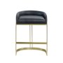 67079V - Hollyfield Black Leather Seat Gold Metal Base Counter Stool
