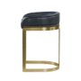 67079V - Hollyfield Black Leather Seat Gold Metal Base Counter Stool
