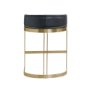 67079V - Hollyfield Black Leather Seat Gold Metal Base Counter Stool