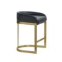 67079V - Hollyfield Black Leather Seat Gold Metal Base Counter Stool