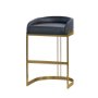 67080V - Hollyfield Charcoal Brown Leather Seat Gold Metal Base Bar Stool