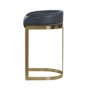 67080V - Hollyfield Charcoal Brown Leather Seat Gold Metal Base Bar Stool