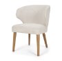 71265 - Niles 20" Seat Height Cream Fabric Seat W/ Med Brown Wooden Legs Wingback Dining Chair (G520-4A)