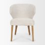 71265 - Niles 20" Seat Height Cream Fabric Seat W/ Med Brown Wooden Legs Wingback Dining Chair (G520-4A)