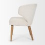 71265 - Niles 20" Seat Height Cream Fabric Seat W/ Med Brown Wooden Legs Wingback Dining Chair (G520-4A)