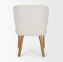 71265 - Niles 20" Seat Height Cream Fabric Seat W/ Med Brown Wooden Legs Wingback Dining Chair (G520-4A)