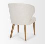 71265 - Niles 20" Seat Height Cream Fabric Seat W/ Med Brown Wooden Legs Wingback Dining Chair (G520-4A)