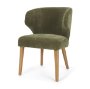 71277 - Niles 20" Seat Height Moss Olive Fabric Seat W/ Mid Brown Wooden Legs Wingback Dining Chair