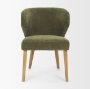 71277 - Niles 20" Seat Height Moss Olive Fabric Seat W/ Mid Brown Wooden Legs Wingback Dining Chair
