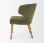 71277 - Niles 20" Seat Height Moss Olive Fabric Seat W/ Mid Brown Wooden Legs Wingback Dining Chair
