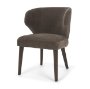 71268 - Niles 20" Seat Height Brown Fabric W/ Dark Brown Wooden Legs Wingback Dining Chair