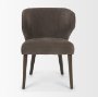 71268 - Niles 20" Seat Height Brown Fabric W/ Dark Brown Wooden Legs Wingback Dining Chair