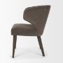 71268 - Niles 20" Seat Height Brown Fabric W/ Dark Brown Wooden Legs Wingback Dining Chair