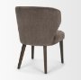 71268 - Niles 20" Seat Height Brown Fabric W/ Dark Brown Wooden Legs Wingback Dining Chair