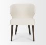 69399V - Niles 20" Seat Height Cream Fabric Seat W/ Dark Brown Wooden Legs Wingback Dining Chair