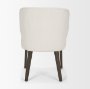 69399V - Niles 20" Seat Height Cream Fabric Seat W/ Dark Brown Wooden Legs Wingback Dining Chair