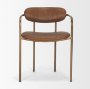 71227 - Parker Brown Leather Seat Gold Metal Frame Dining Chair