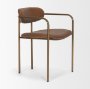 71227 - Parker Brown Leather Seat Gold Metal Frame Dining Chair