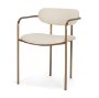 68310V - Parker I Cream Fabric Seat Gold Metal Frame Dining Chair