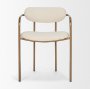 68310V - Parker I Cream Fabric Seat Gold Metal Frame Dining Chair