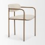 68310V - Parker I Cream Fabric Seat Gold Metal Frame Dining Chair