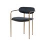 69361V - Parker Black Leather Seat Gold Metal Dining Chair