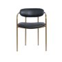 69361V - Parker Black Leather Seat Gold Metal Dining Chair