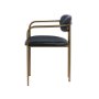 69361V - Parker Black Leather Seat Gold Metal Dining Chair